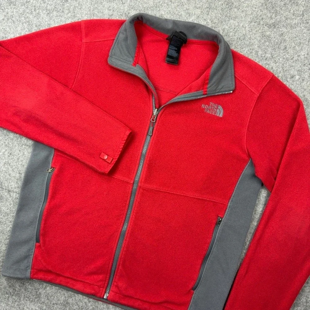 The‎ North Face Jacket Mens Medium Red Polartec Fleece Full Zip Hiking Gorpcore